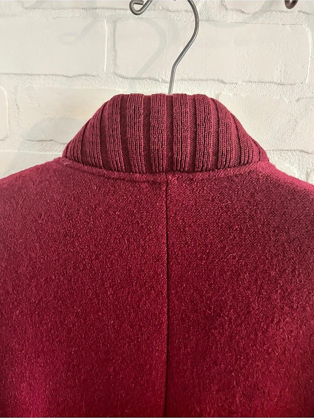 Vintage Geiger Raspberry Boiled Wool Long Coat Austria Sz EU 42 US 8 - Picture 11 of 16